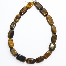 72.25Cts Natural Tiger&#39;s Eye Smooth Beads Loose Gemstones 9inch 13x7mm to 16x8mm - £7.10 GBP