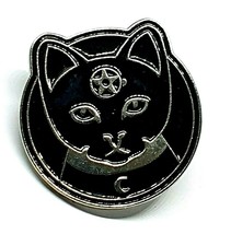 Cat Pentacle Badge Metal Enamel Witch Occult Witchcraft Wiccan Pin Badge UK - £2.98 GBP