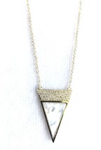 Jardin Pave Cubic Zirconia 18KT Gold Plated Triangle Necklace, 16&quot; + 3&quot; Extender - £7.11 GBP