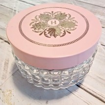 VTG Chantilly Hand Body Cream Hobnail Jar (Empty) By Houbigant Pink Plas... - $9.79