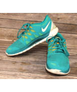 Nike Free 5.0 Turquoise White Woman Size US 8.5 Athletic Running Training Shoes - $20.06