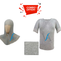 Butted Aluminium Chainmail Shirt Reenactment Costume Knight Armor Larp Sca - £94.67 GBP