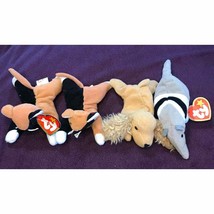 McDonalds TY Teenie Beanie Babies lot of 4 cat armadillo cocker spaniel Dog - $9.75