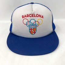 Vintage Barcelona Olympics 1992 Mesh Trucker Hat Snapback Cap White Foam... - €17,02 EUR