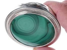 Vintage Sterling silver Malachite compact - £231.43 GBP