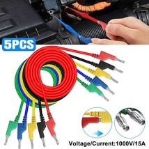 5Pc Stackable Banana To Banana Plug Test Lead Soft Wire Cable Set For Mu... - $27.99