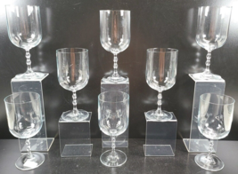 8 Mikasa Venetian Pearls Mineral Water Glasses Set Vintage Bulbous Stemw... - $76.10