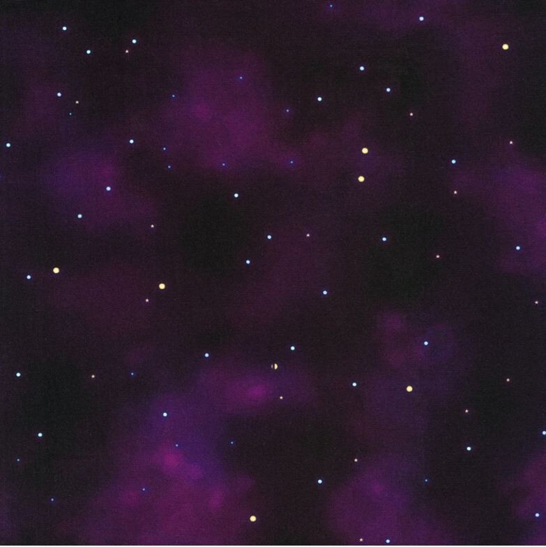 Cotton Night Fable Sky Stars Space Midnight Purple Fabric Print by Yard ... - $14.95