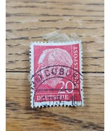Germany Stamp Theodor Heuss 20pf Used Red - $0.99