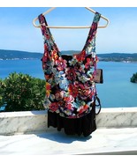 Azul Womens Size 18 Swim 1-Piece Swimdress Swimsuit Floral Top Black Ski... - $1,284.13 MXN