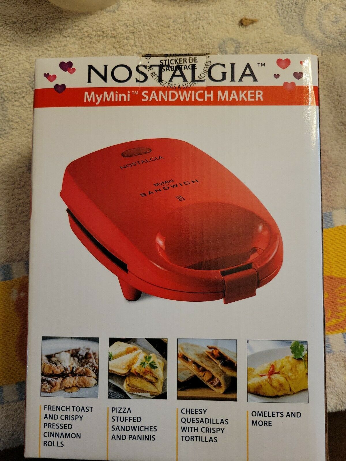 Nostalgia-My Mini Sandwich Maker- Compact, Easy To Clean, Nonstick, Red - $16.99