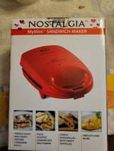Nostalgia-My Mini Sandwich Maker- Compact, Easy To Clean, Nonstick, Red - £13.58 GBP