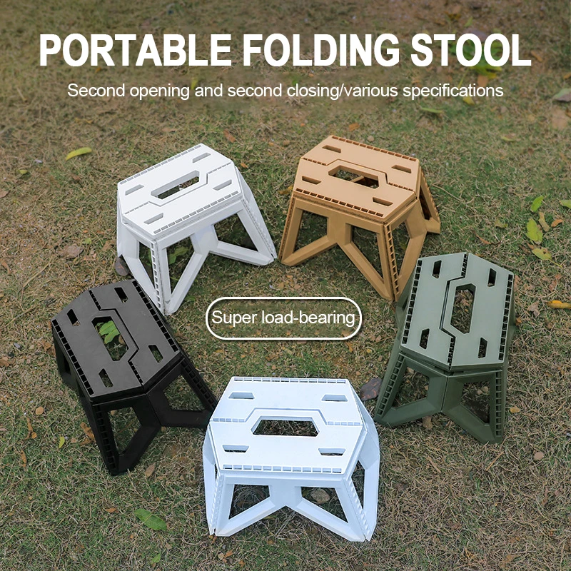 Portable Outdoor Folding Stool High Load-bearing Camping Fishing Chair H... - £32.01 GBP