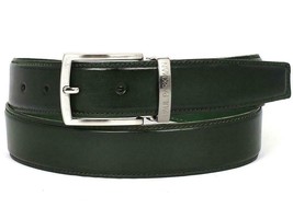 Paul Parkman Mens Belt Leather Dark Green Italian Hand-Painted B01-DARK-GRN - £117.83 GBP