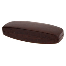 Sunglasses &amp; Eyeglasses Case Wood Color Faux Leather Protective Hardcase - £7.47 GBP