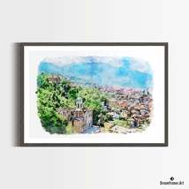 Premium Art Print Church of Holy Savior, Prizren in Watercolors, by Drea... - £30.65 GBP+