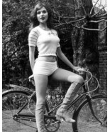 Madeline Smith huge bust bare midriff white hot pants &amp; boots 11x17 inch... - $27.32 CAD