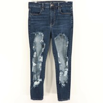 American Eagle AEO Womens DESTROYED Super Hi- Rise Jeggings Jeans 12 s Short - £33.57 GBP