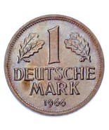 1966-F Allemand 1 Mark Pièce de Monnaie (Bu État) Stuttgart Mint Km - $74.71 CAD