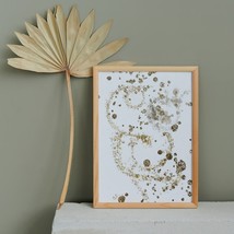 Digital Abstract Art Spot Me Gold Abstract Paint Print Gold White Wall A... - $1.97