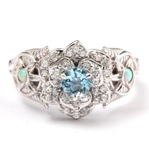 Ethereal And Enchanting Flower Engagement Ring Wedding Ring Promise Ring - £130.48 GBP
