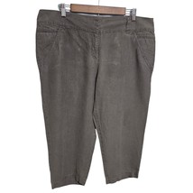 Eileen Fisher Womens Large BROWN Organic Linen BERUMDA Shorts W Pockets - $42.99