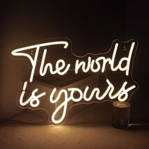 Lucunstar "The World Is Yours" Neon Sign Warm White LED Art Decor Light - $47.36