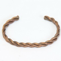 Vintage Solid Copper Braided Twisted Cuff Bracelet Women A - $17.63