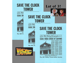 Lot Of 3 Back To The Future Save The Clock Tower Flyer Prop/Replica Mart... - $2.06