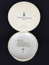 Set of Four Pottery Barn &quot;Cocktails Defined&quot; Dessert Appetizer Plates In Box U19 - $32.73