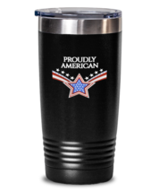 Independence Day Tumbler Proudly American Black-T-20oz - £22.77 GBP