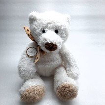 NEW Hallmark Teddy Bear Plush Off White Cream Tan Brown Polka Dot Bow st... - £16.47 GBP