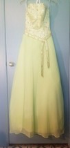 Tiffany Designs - Chartreuse Green Strapless Ball Gown Dress Size 6 - £150.68 GBP