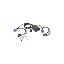 IOGEAR GCS72U 2PORT USB CABLE KVM SWITCH W/ AUDIO &amp; MIC W/BUILT-IN BONDE... - £68.30 GBP