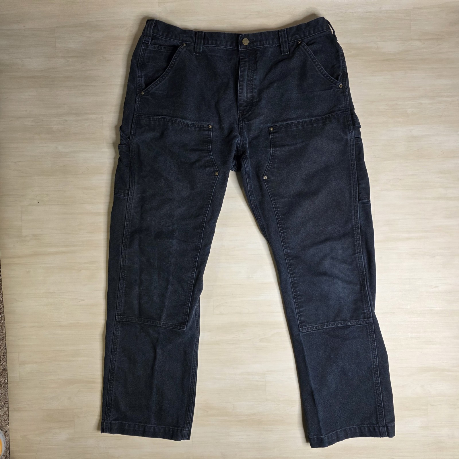 Carhartt Double Knee Carpenter Pant Black Relaxed Fit 100098-001 Size 38... - $88.99