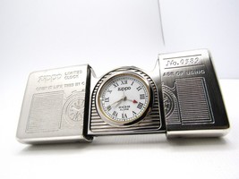 Zippo Time Tank Pocket Clock Watch running 1995 Rare - £89.17 GBP