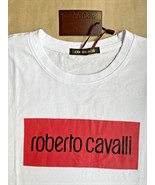 ROBERTO CAVALLI Logo Designer White T-SHIRT Size: XL (EXTRA LARGE) New S... - £222.50 GBP