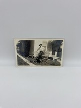 Vintage Photograph Interesting Man Nerd Original Bicycle Cool Guy 1940s - $8.95