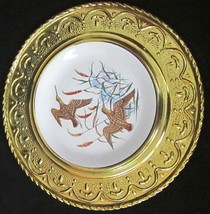VINTAGE ALFRED MEAKIN PORCELAIN PLATE ENCASED IN HANDHAMMERED FRAME WALL... - $6.00