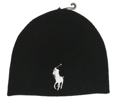 NEW Polo Ralph Lauren Winter Hat!  Black  Blue  Gray   Big Pony Polo Player - $34.99