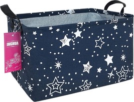 Rectangular Storage Basket Fabric Organizer Bin For, Rec-Blue Star - £33.11 GBP