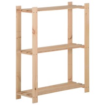 vidaXL 3-Tier Storage Rack 23.6&quot;x11.2&quot;x35.4&quot; Solid Wood Pine - $164.98 CAD