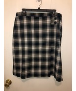 NEW Lands End Womens SZ 12 Tartan Plaid Skirt Waist 32&quot; Zips Pockets - $259.27 MXN