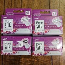 LOT 4 Packs Pure Silk Spa Therapy Contour Double-Flex Razor Cartridges 16 Total - $18.76