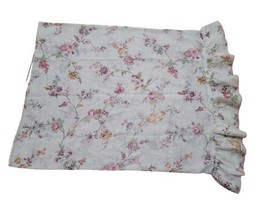 Vintage Cannon Monticello Floral Pillowcase Ruffle Shabby Chic Fabric Decor - £11.45 GBP