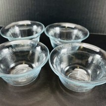 4 Anchor Hocking Fire King Glass Sapphire Blue Philbe Flared Custard Cup... - £17.29 GBP