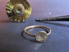 Gold diamonds ring. 14k Yellow gold ring, with 0.07ct&#39; diamonds. Beautiful &amp; uni - £419.66 GBP
