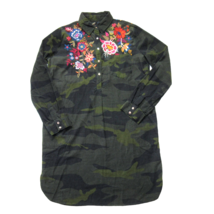 NWT Johnny Was Margot Collared Tunic in Forest Camouflage Camo Corduroy Dress S - £112.59 GBP
