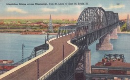 MacArthur Bridge Mississippi River St. Louis Missouri MO Postcard A25 - £2.35 GBP