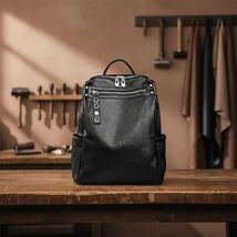 Genuine Leather Backpack for Women, Brown Cowhide Fashion Rucksack, Larg... - $89.00